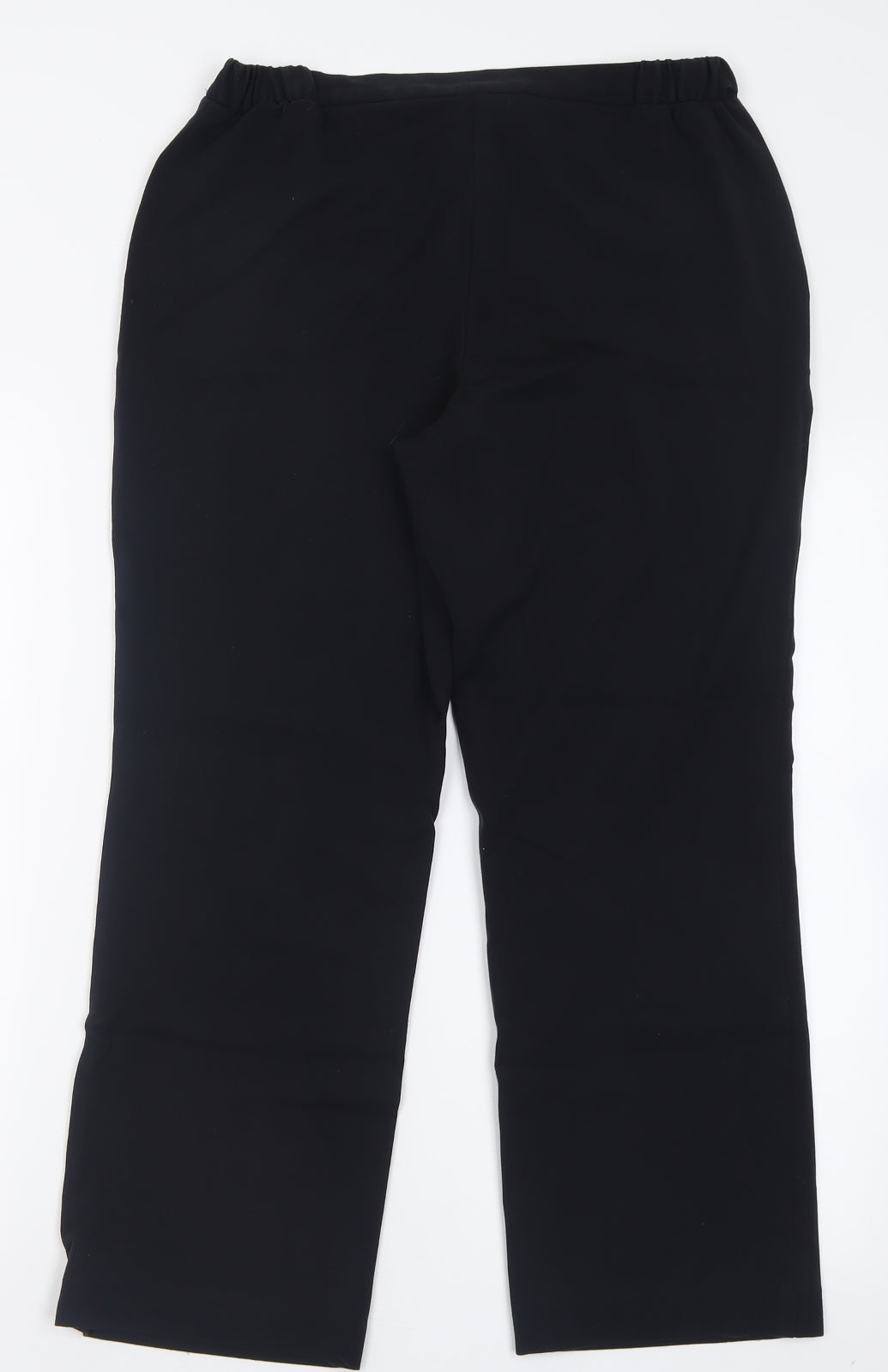 Marks and Spencer Womens Black  Viscose Trousers  Size 12 L26 in Regular Button