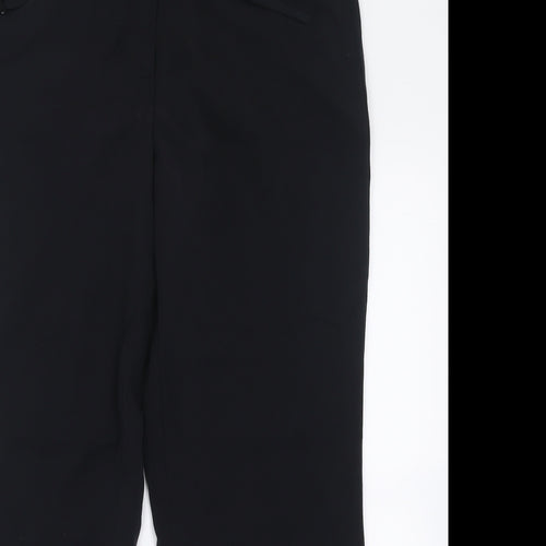 Marks and Spencer Womens Black  Viscose Trousers  Size 12 L26 in Regular Button
