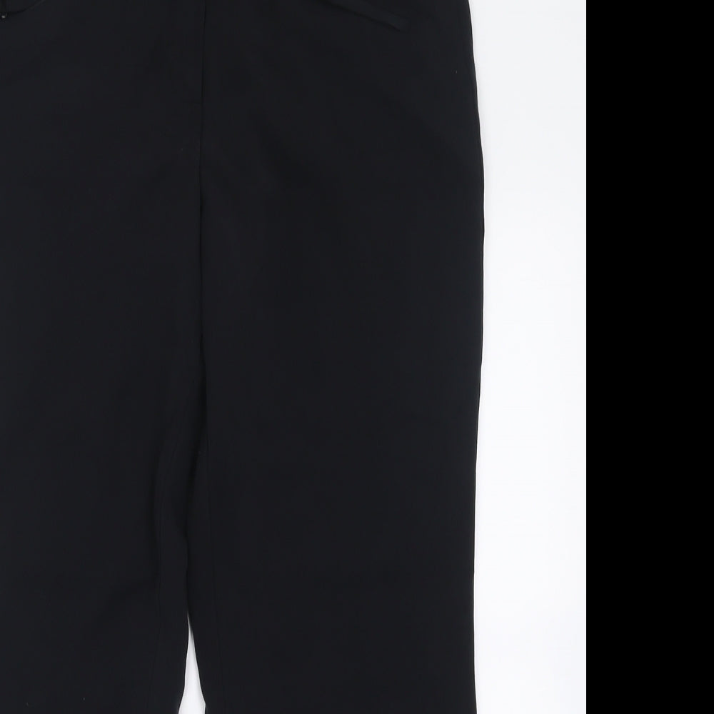 Marks and Spencer Womens Black  Viscose Trousers  Size 12 L26 in Regular Button