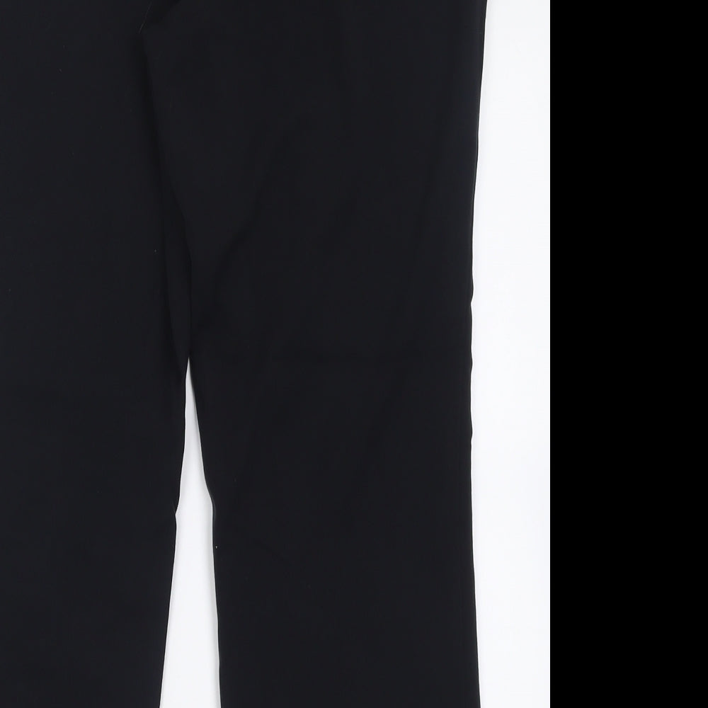Marks and Spencer Womens Black  Viscose Trousers  Size 12 L26 in Regular Button