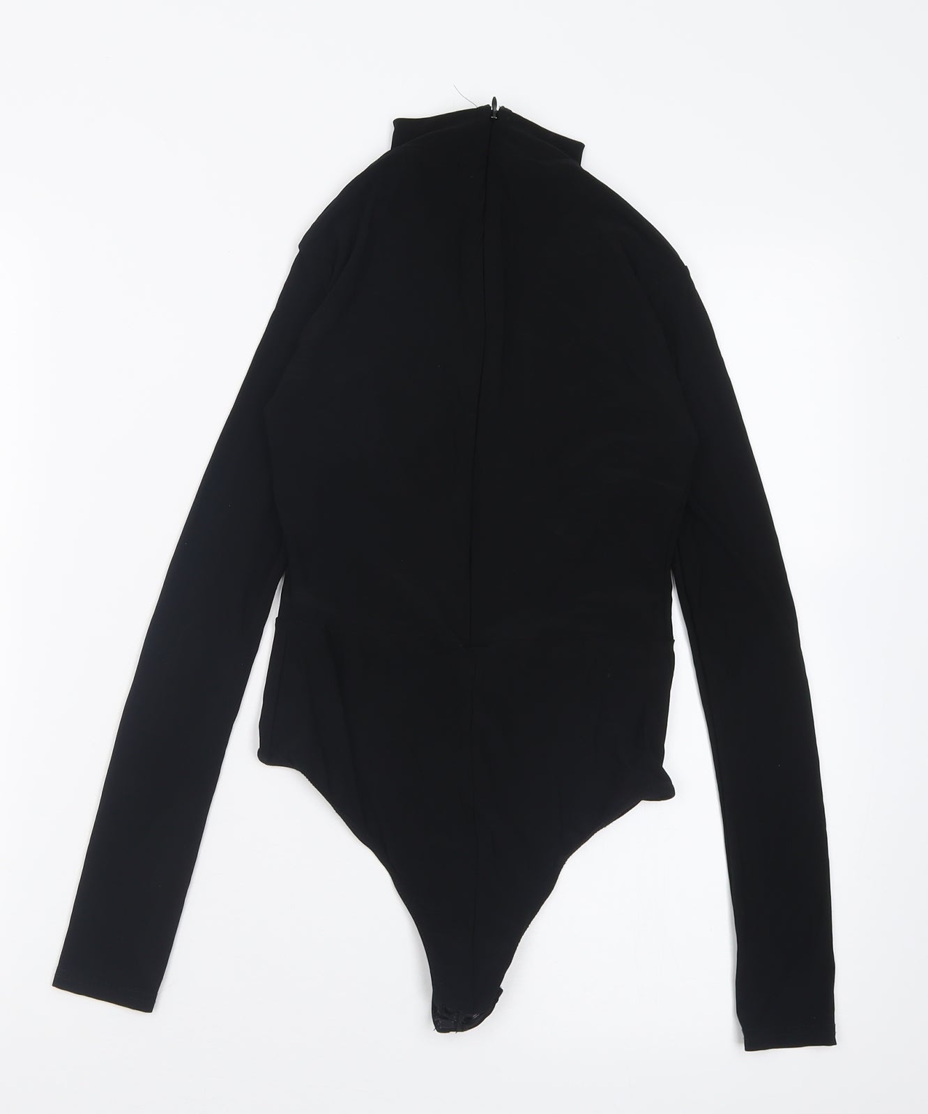 PRETTYLITTLETHING Womens Black  Polyester Bodysuit One-Piece Size 6  Button