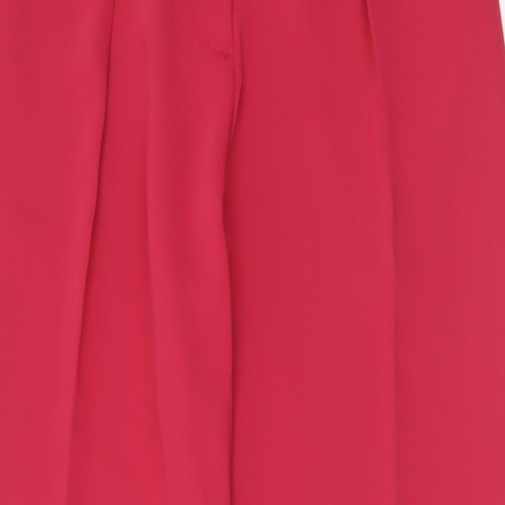 Marks and Spencer Womens Pink  Polyester Trousers  Size 8 L28 in Regular Hook & Eye