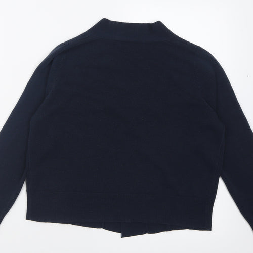 Marks and Spencer Womens Blue V-Neck  Acrylic Cardigan Jumper Size 14