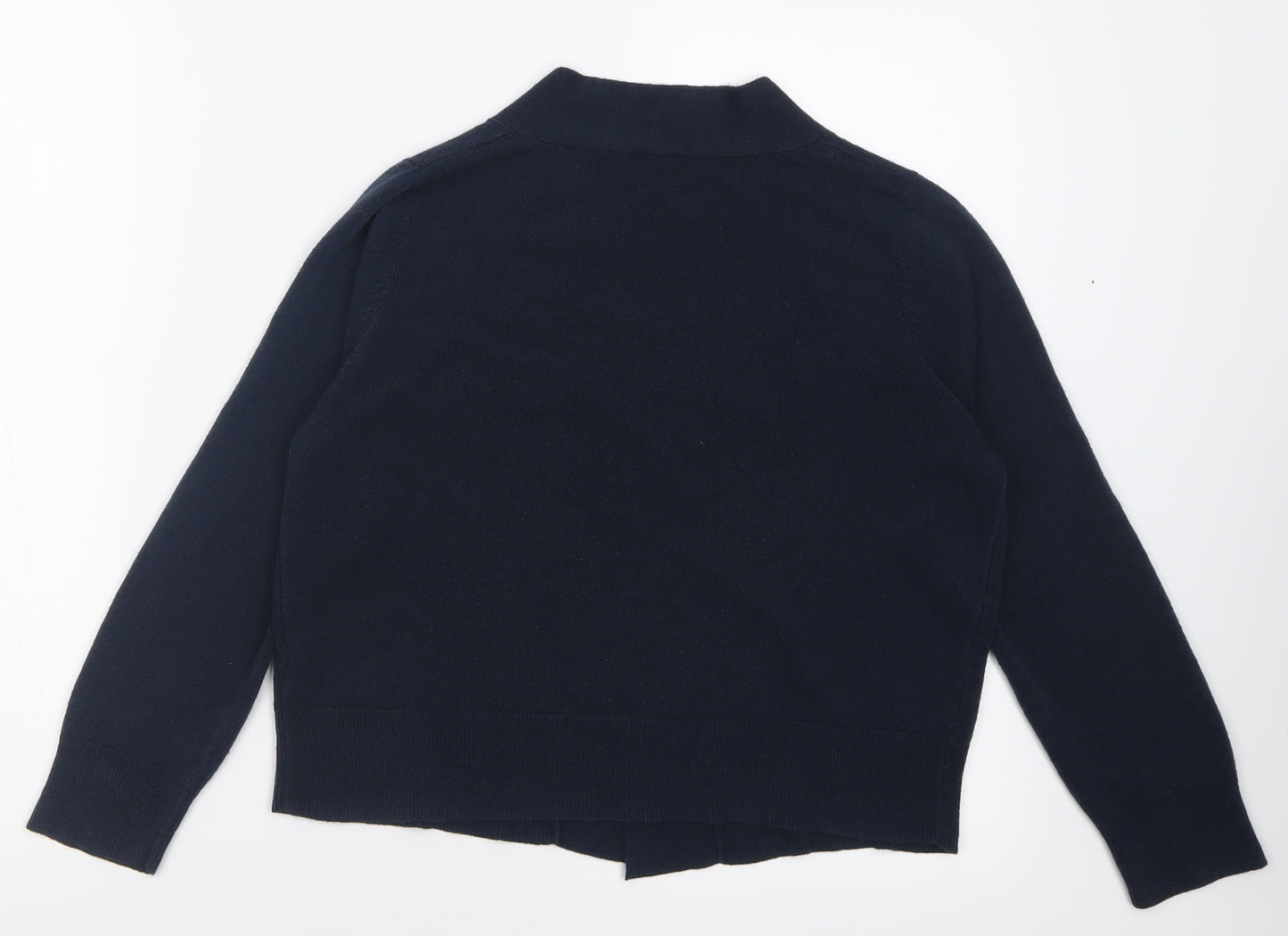 Marks and Spencer Womens Blue V-Neck  Acrylic Cardigan Jumper Size 14