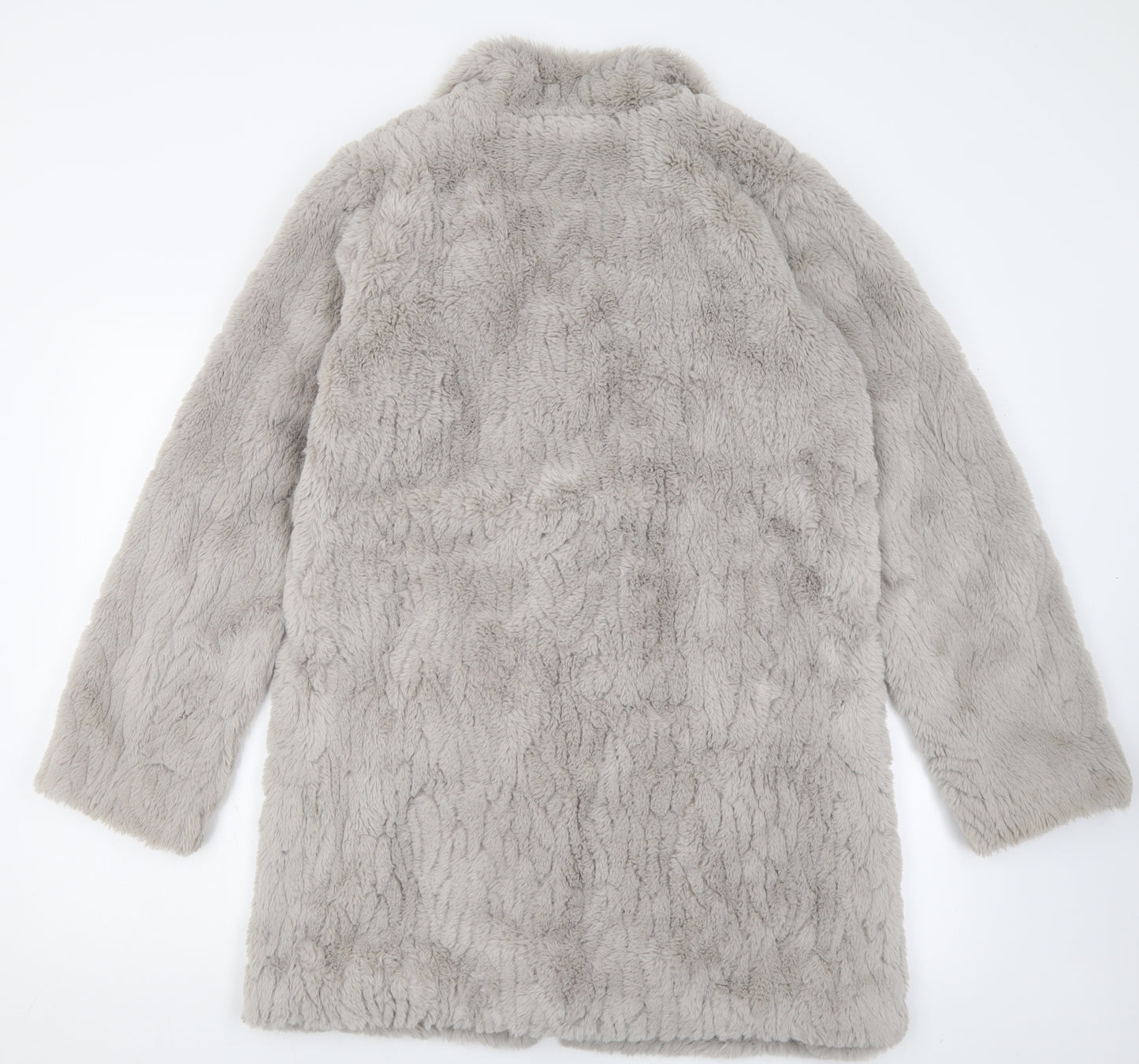 Dorothy Perkins Womens Grey   Overcoat Coat Size 12  Hook & Eye - Faux fur