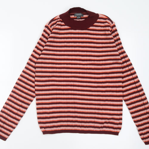 Primark Womens Multicoloured Crew Neck Striped Polyester Pullover Jumper Size XL