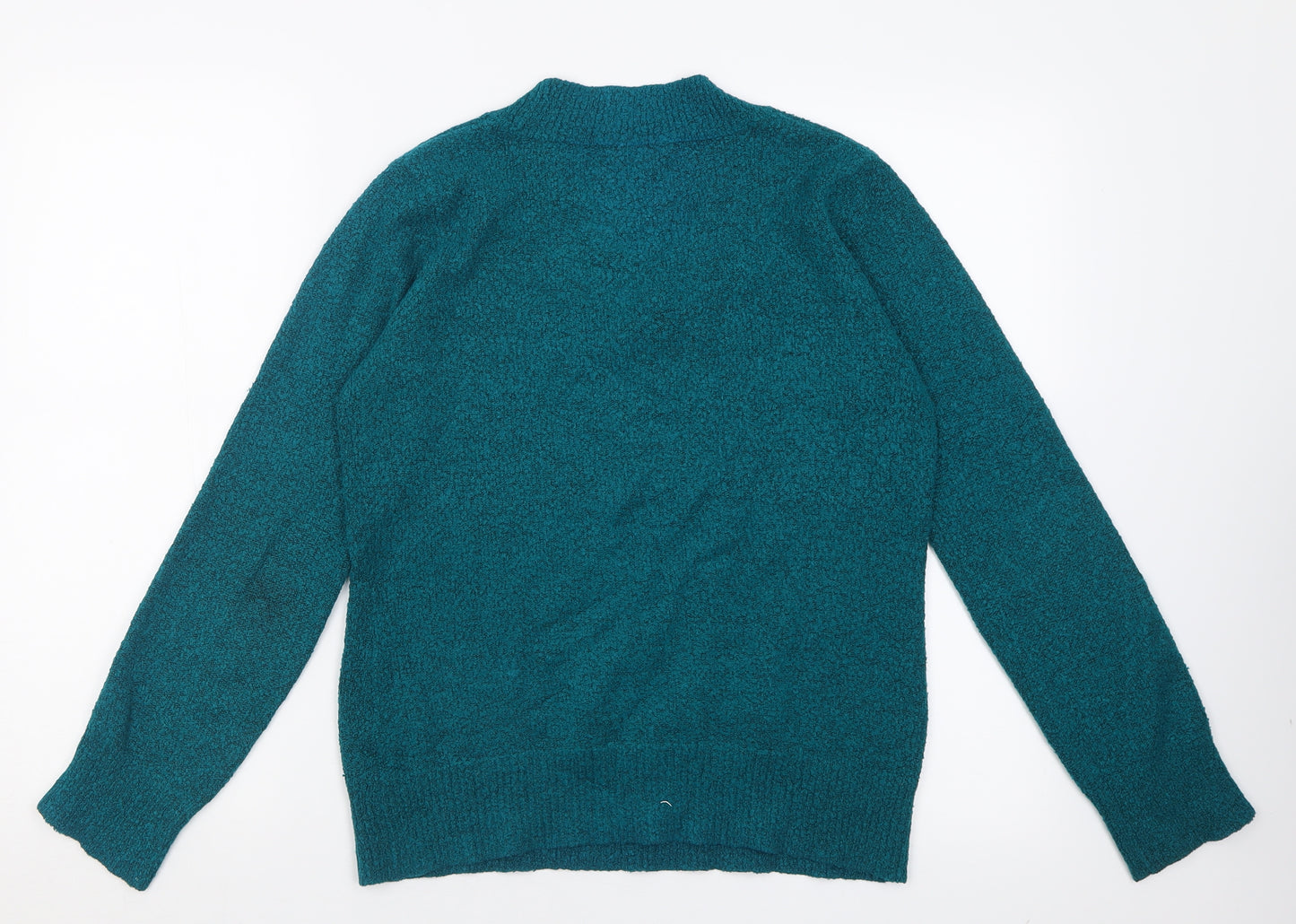 M&Co Womens Blue V-Neck  Acrylic Pullover Jumper Size L