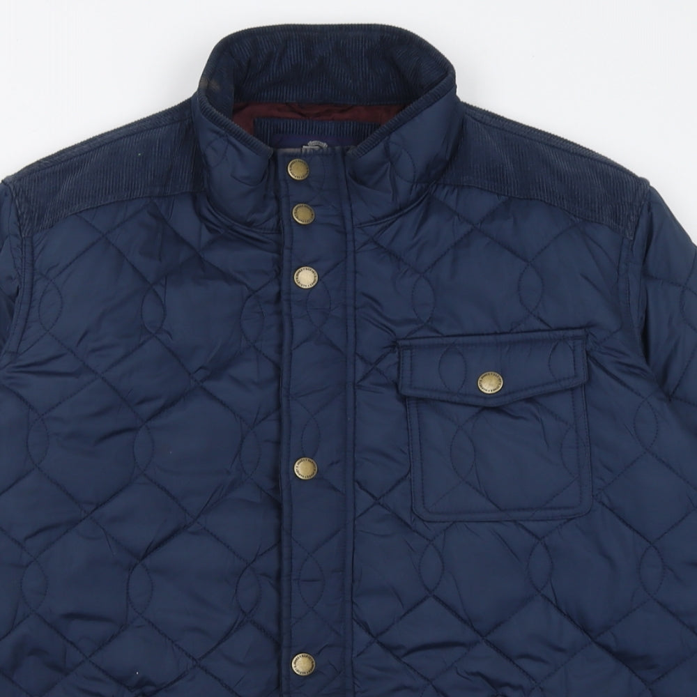 Harvey & Jones Mens Blue   Quilted Blazer Size L  Zip