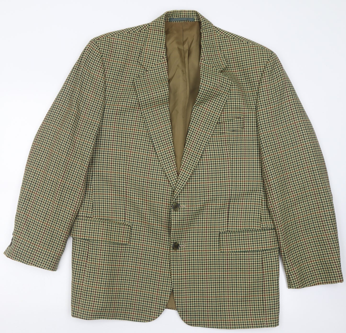 Kurt Geiger Mens Brown Plaid Wool Jacket Suit Jacket Size 42