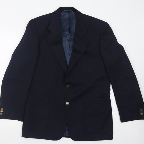 Wellington Mens Blue  Wool Jacket Suit Jacket Size 38