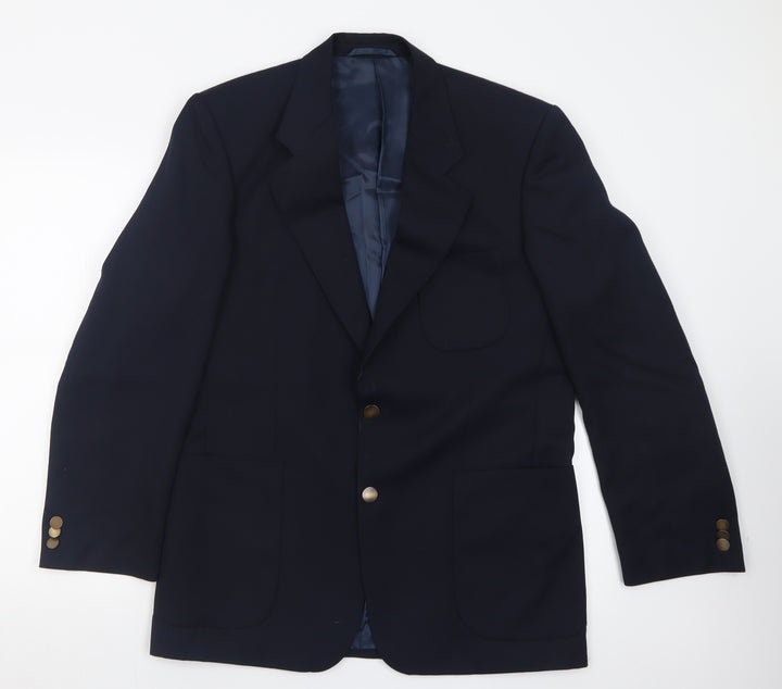 Wellington Mens Blue Wool Jacket Suit Jacket Size 38