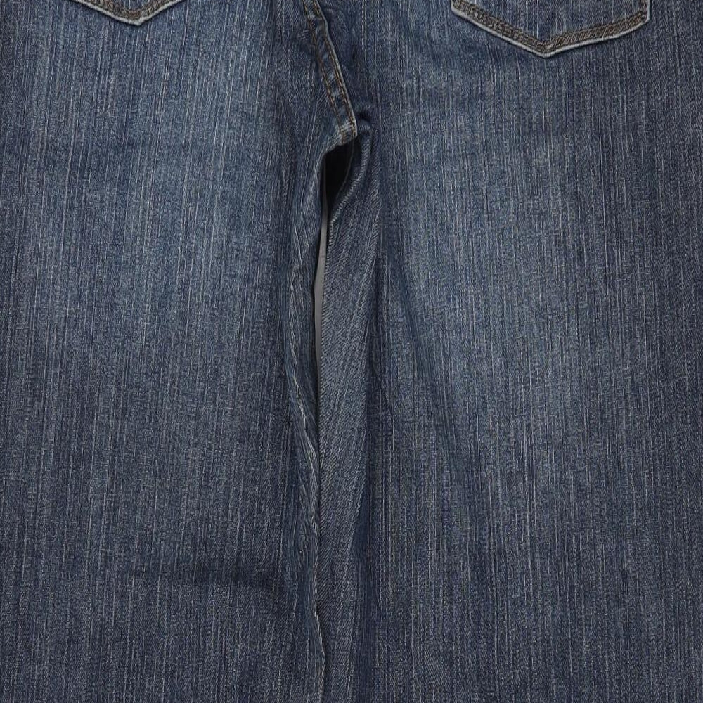 NEXT Womens Blue  Cotton Bootcut Jeans Size 20 L31 in Regular Zip