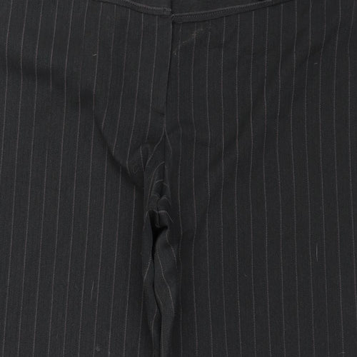 Evie  Womens Grey Herringbone Polyester Trousers  Size 20 L29 in Regular Zip