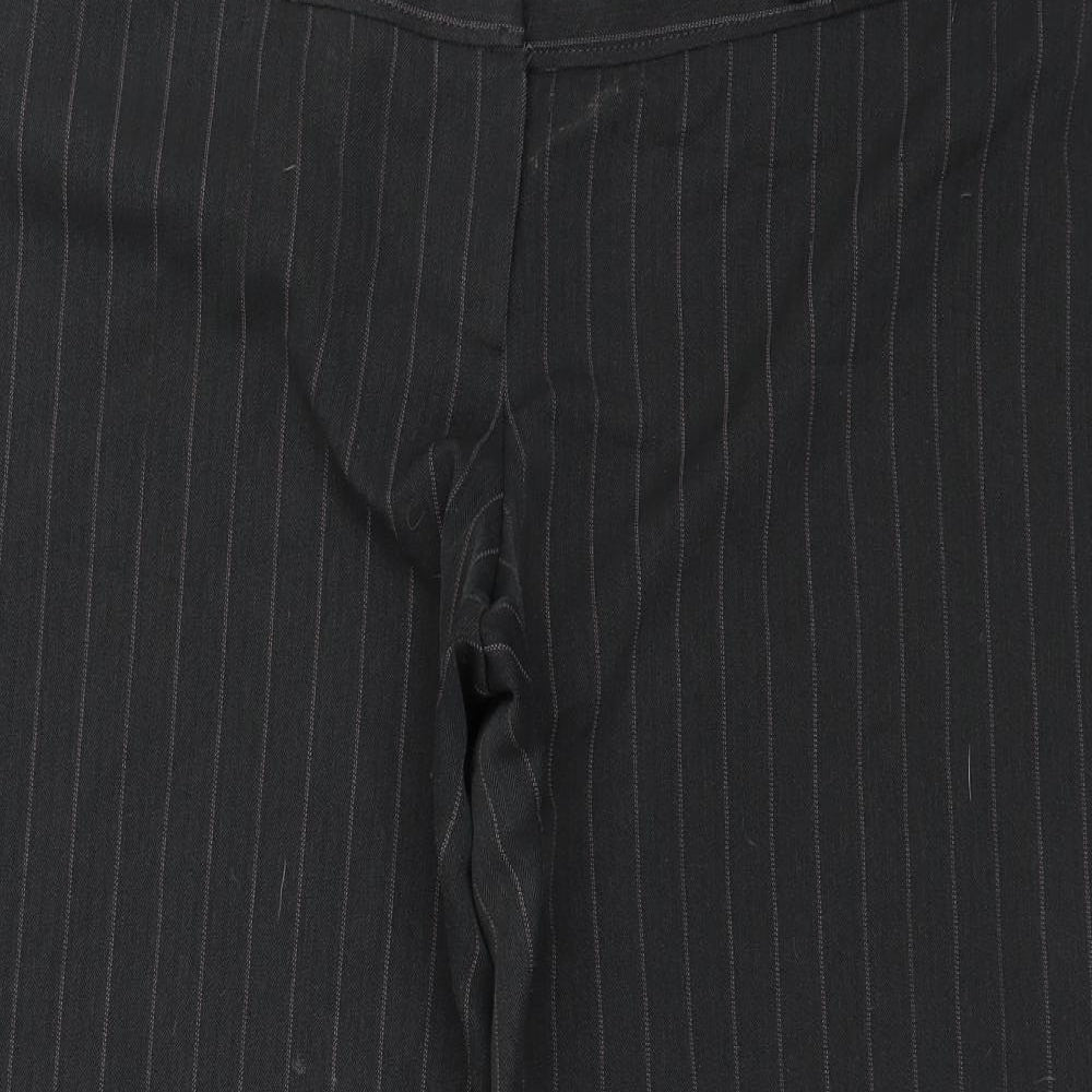 Evie  Womens Grey Herringbone Polyester Trousers  Size 20 L29 in Regular Zip