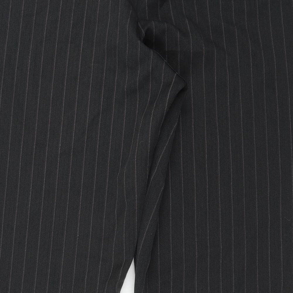 Evie  Womens Grey Herringbone Polyester Trousers  Size 20 L29 in Regular Zip