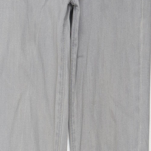 Oasis Womens Grey  Cotton Skinny Jeans Size 10 L31 in Regular Zip