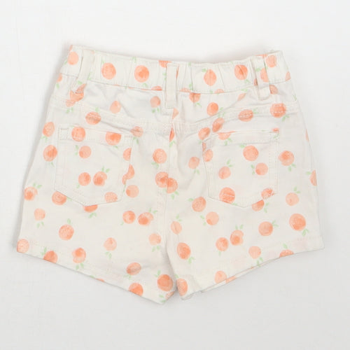 Primark Girls White  Cotton Cropped Jeans Size 12-18 Months  Snap