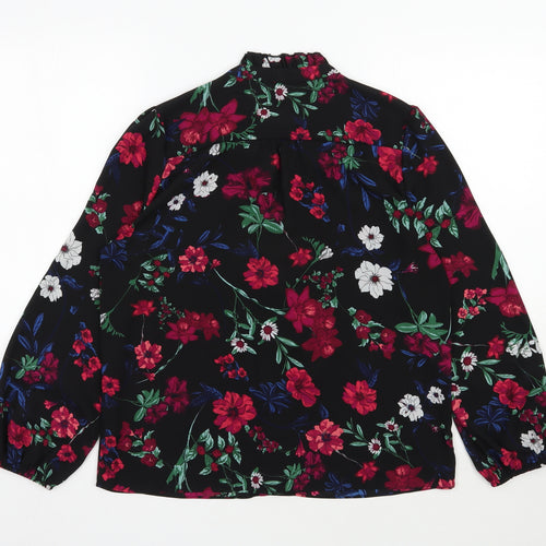 Dunnes Stores Womens Multicoloured Floral Polyester Basic Blouse Size 10 V-Neck
