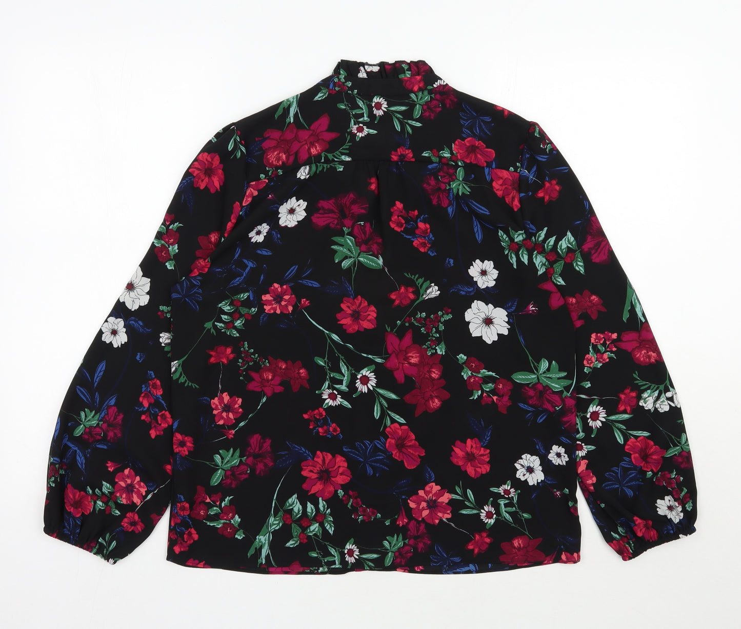 Dunnes Stores Womens Multicoloured Floral Polyester Basic Blouse Size 10 V-Neck
