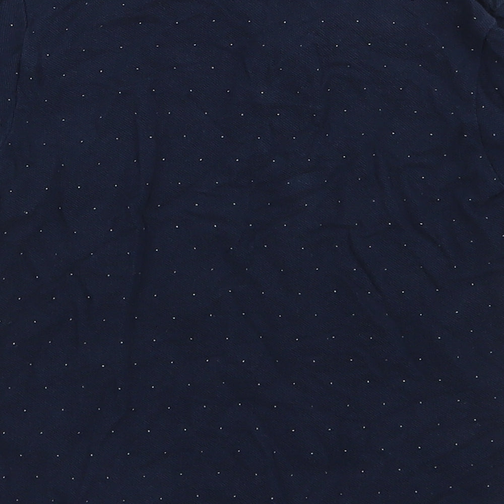 MNG  Boys Blue Spotted Cotton Basic Polo Size 6 Years Collared Button