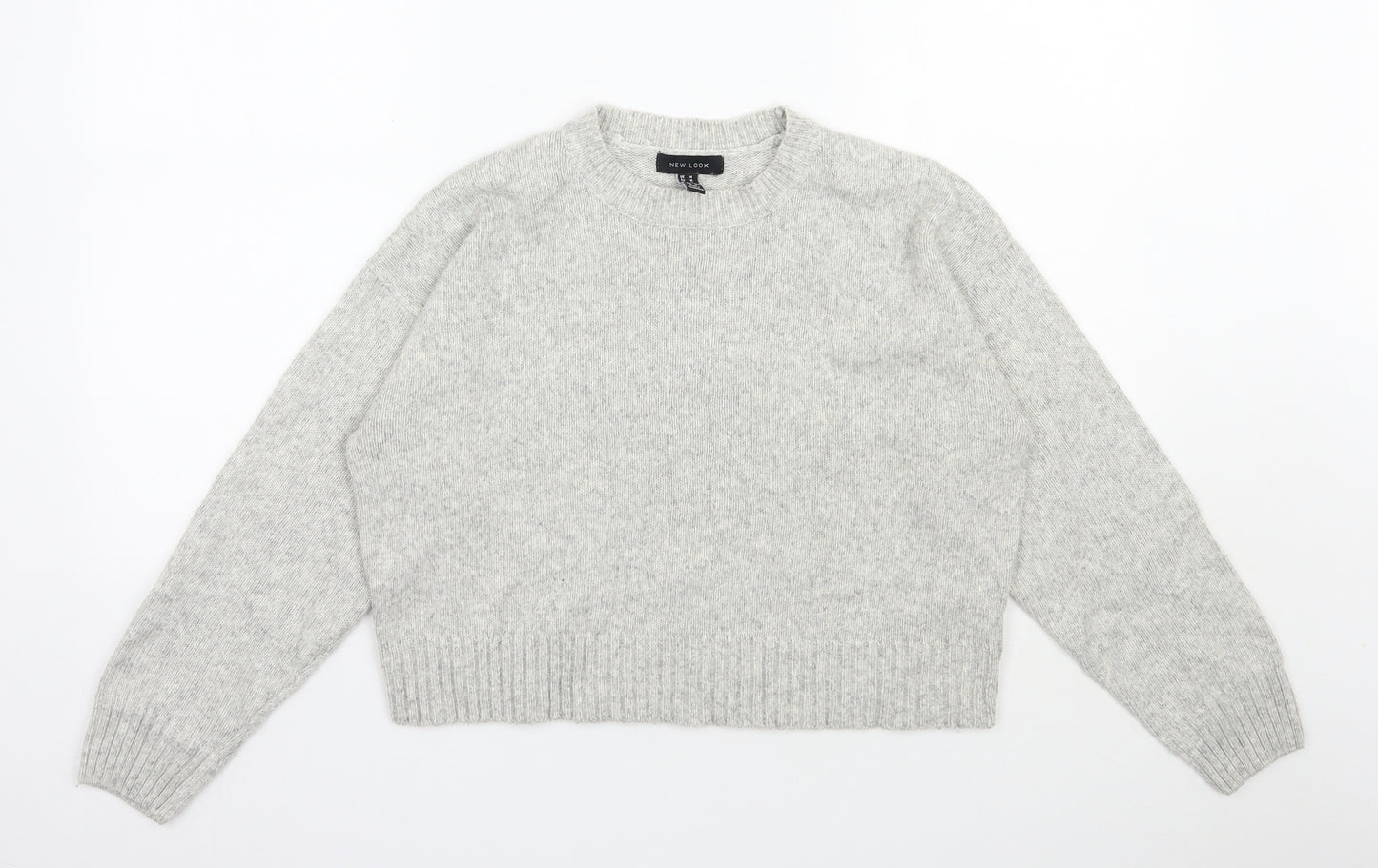 New Look Womens Grey Round Neck  Acrylic Pullover Jumper Size M