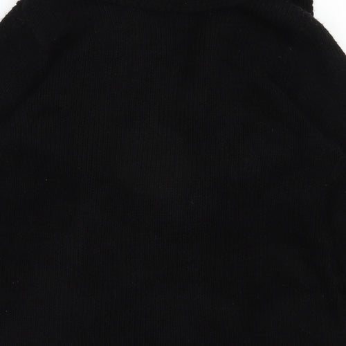 Roman Womens Black Scoop Neck Striped Acrylic Pullover Jumper Size S