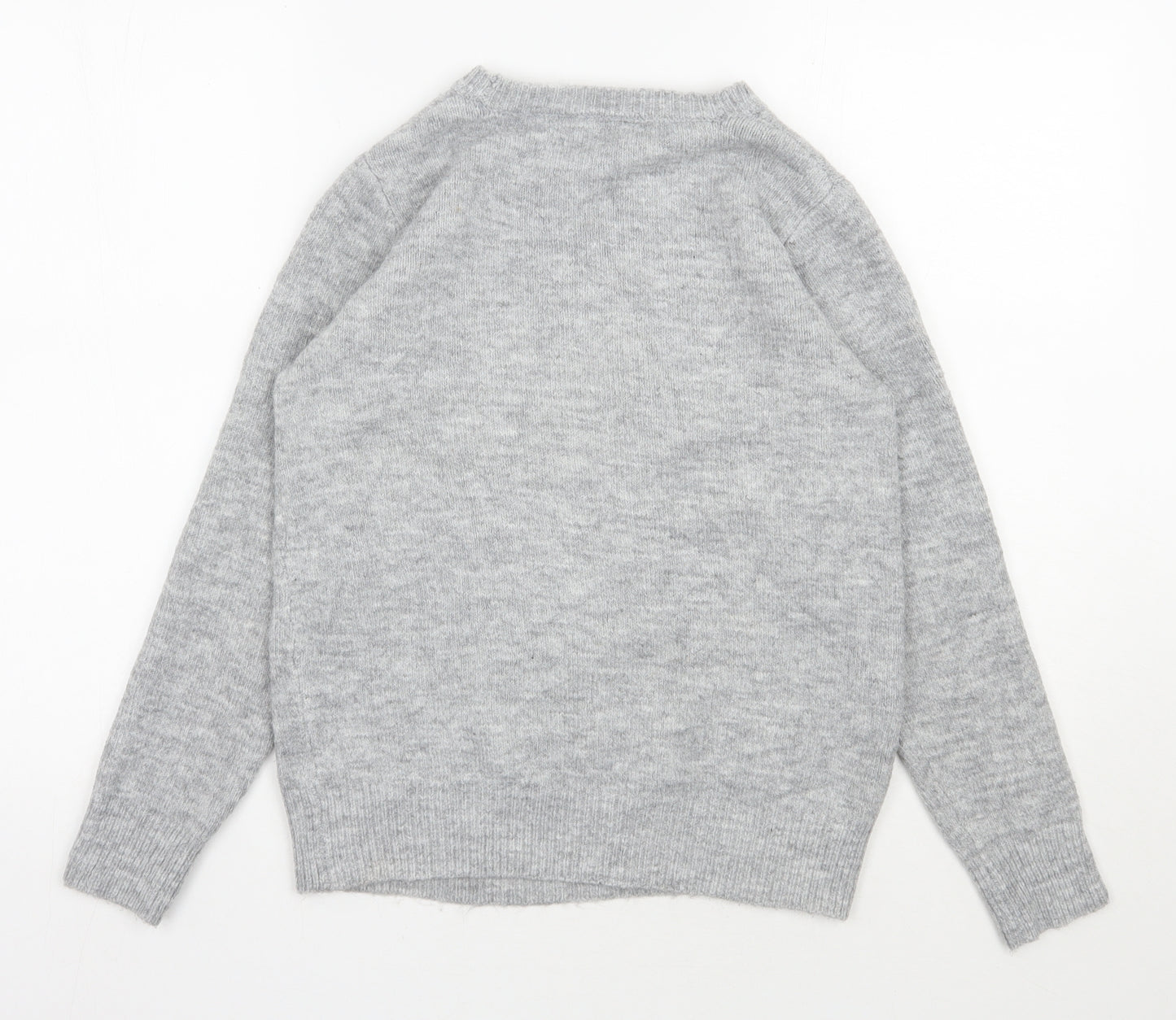 F&F Womens Grey Round Neck  Acrylic Pullover Jumper Size 8   - Christmas Jumper