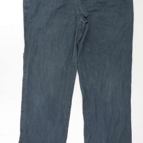 Douglas Mens Blue Striped Cotton Trousers  Size 38 in L31 in Regular Zip