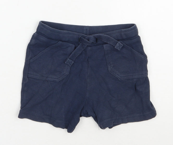F&F Boys Black 100% Cotton Cropped Leggings Size 18-24 Months Drawstring