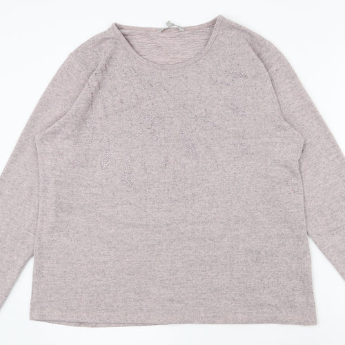 Pebble Bay Womens Pink  Polyester Basic T-Shirt Size 12 Round Neck