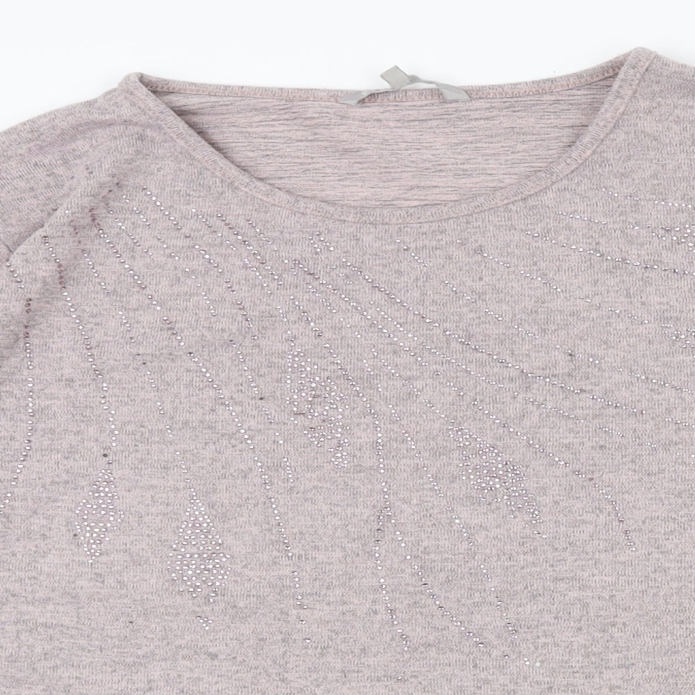 Pebble Bay Womens Pink  Polyester Basic T-Shirt Size 12 Round Neck