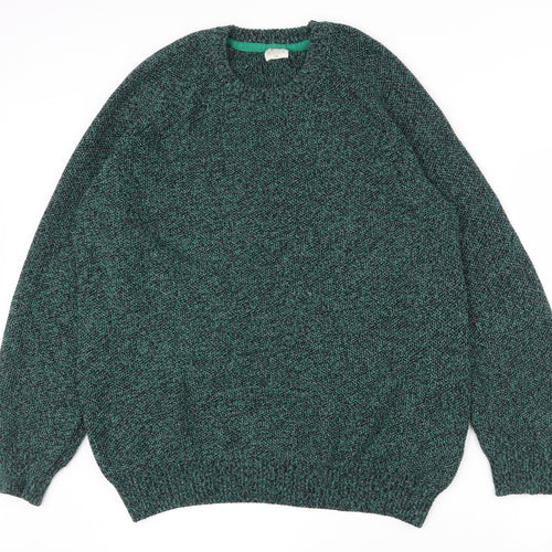 Matalan  Mens Green Crew Neck  Cotton Pullover Jumper Size 2XL