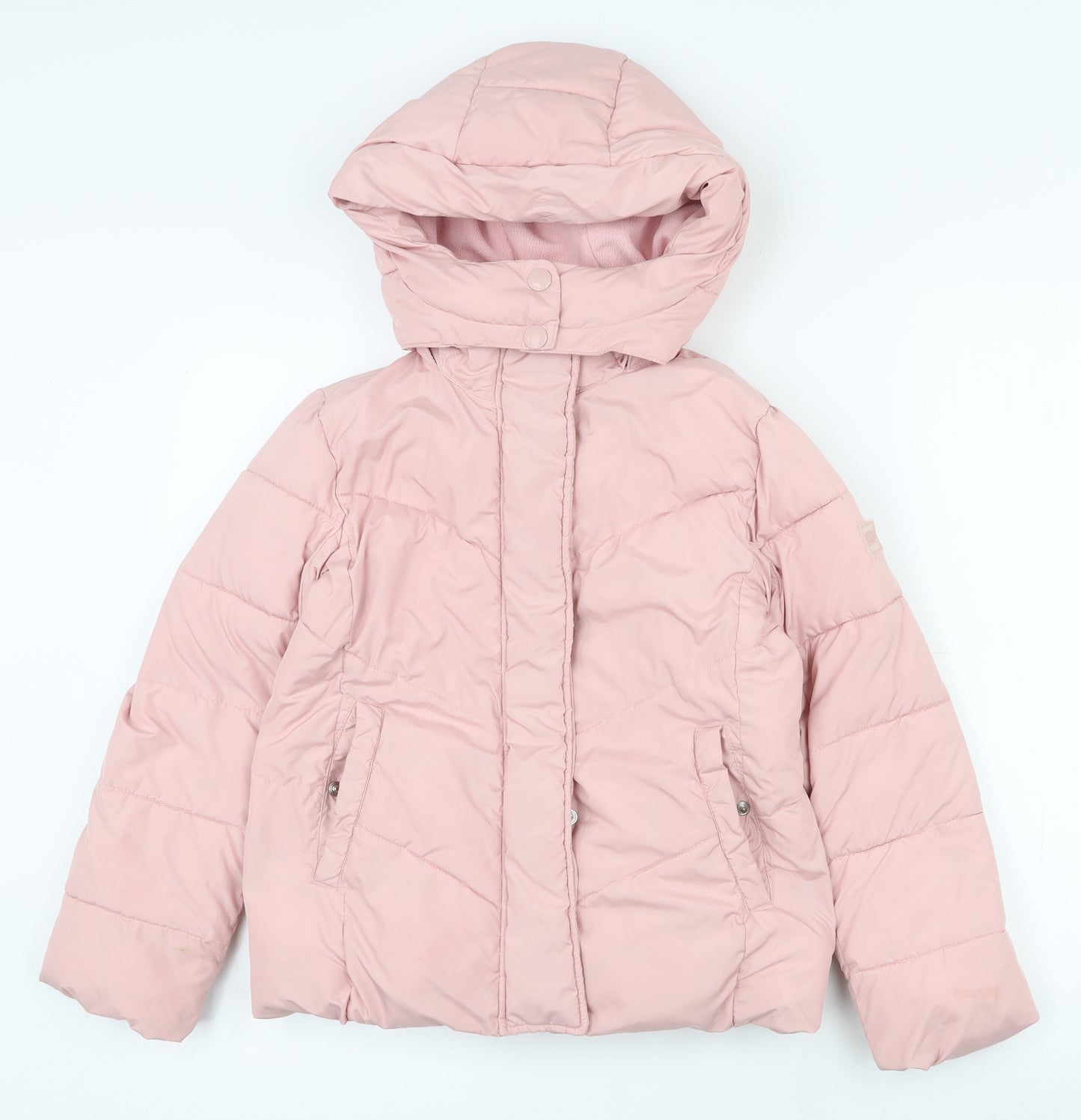 Gap Girls Pink   Quilted Coat Size 8-9 Years  Zip - Snow skirt