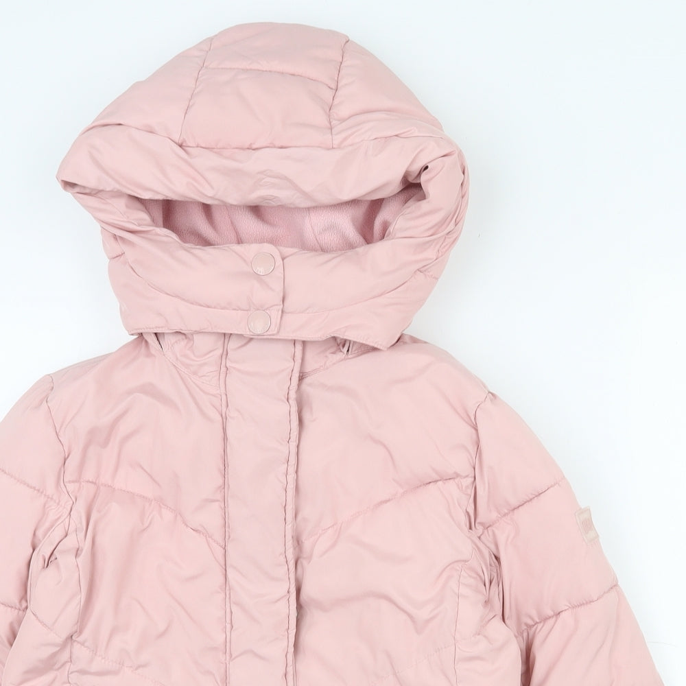 Gap Girls Pink   Quilted Coat Size 8-9 Years  Zip - Snow skirt