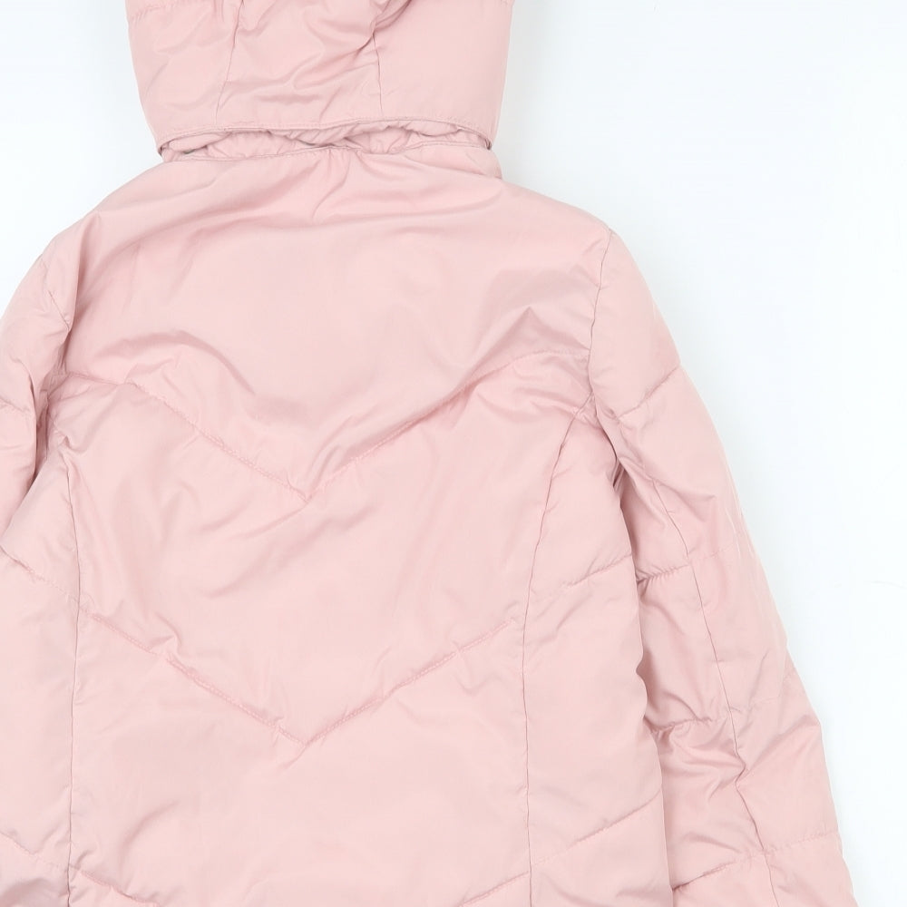 Gap Girls Pink   Quilted Coat Size 8-9 Years  Zip - Snow skirt