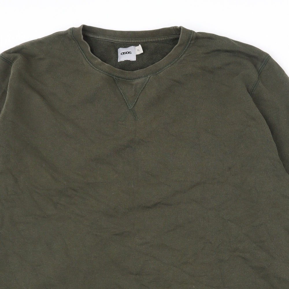 ASOS Mens Green  Cotton Pullover Sweatshirt Size XL