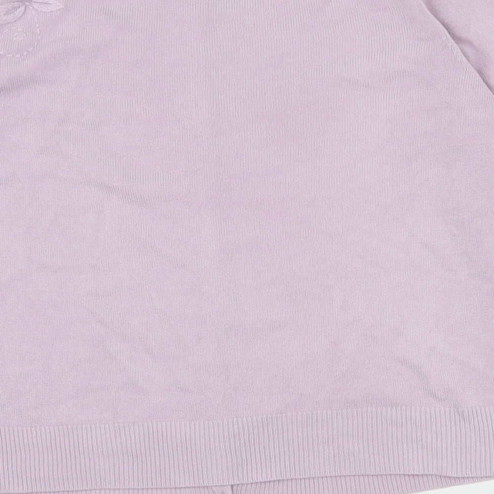 Marks and Spencer Womens Pink Round Neck  Acrylic Cardigan Jumper Size 12