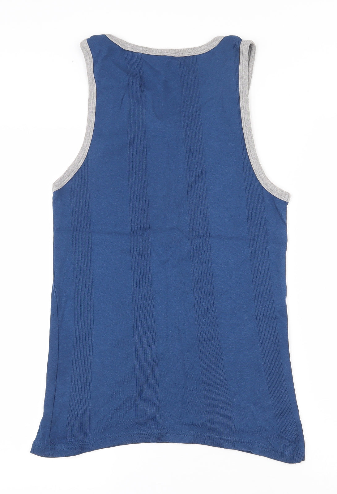 NEXT Mens Blue  100% Cotton Pullover Tank Size M Scoop Neck Pullover