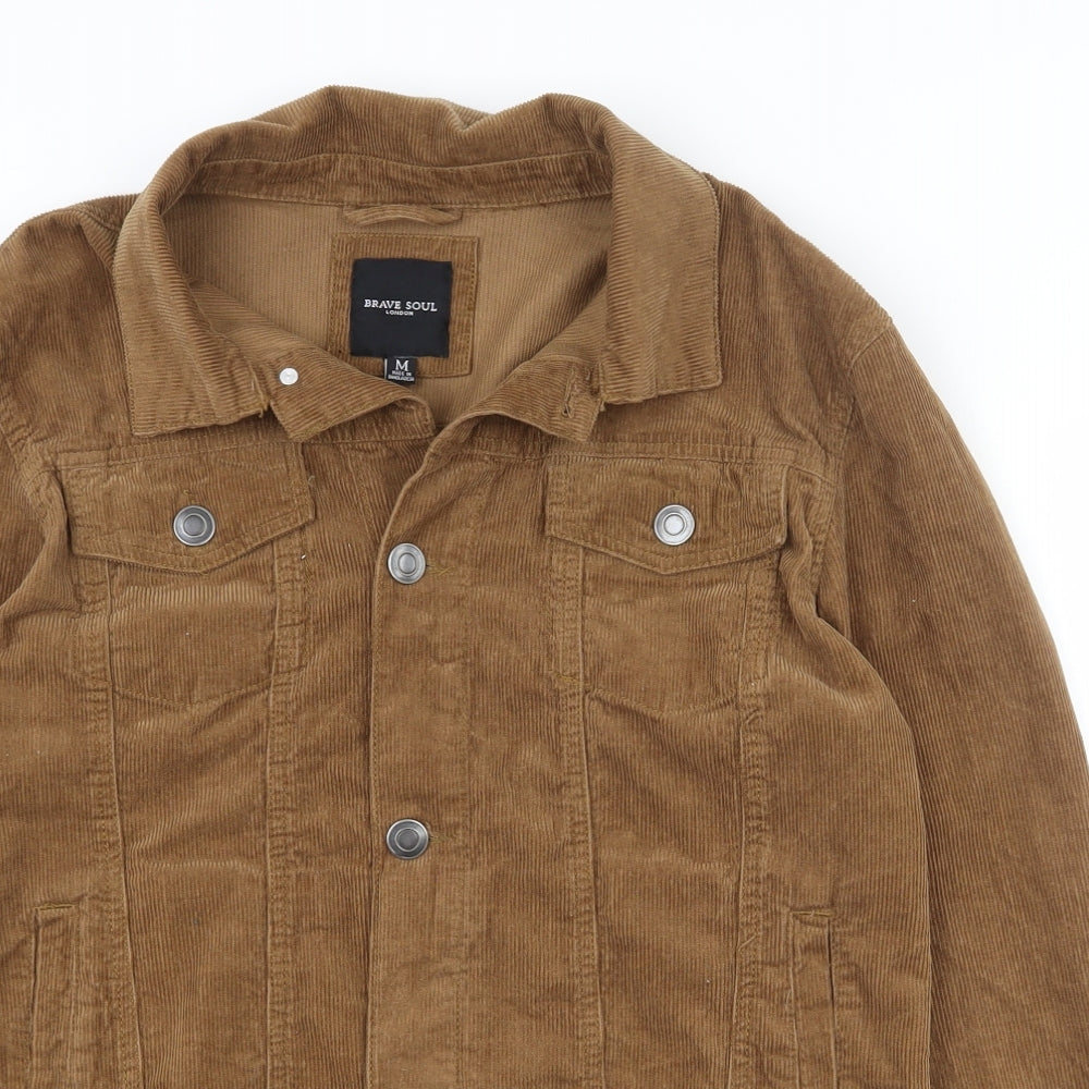 Brave Soul Mens Brown   Jacket  Size M  Button