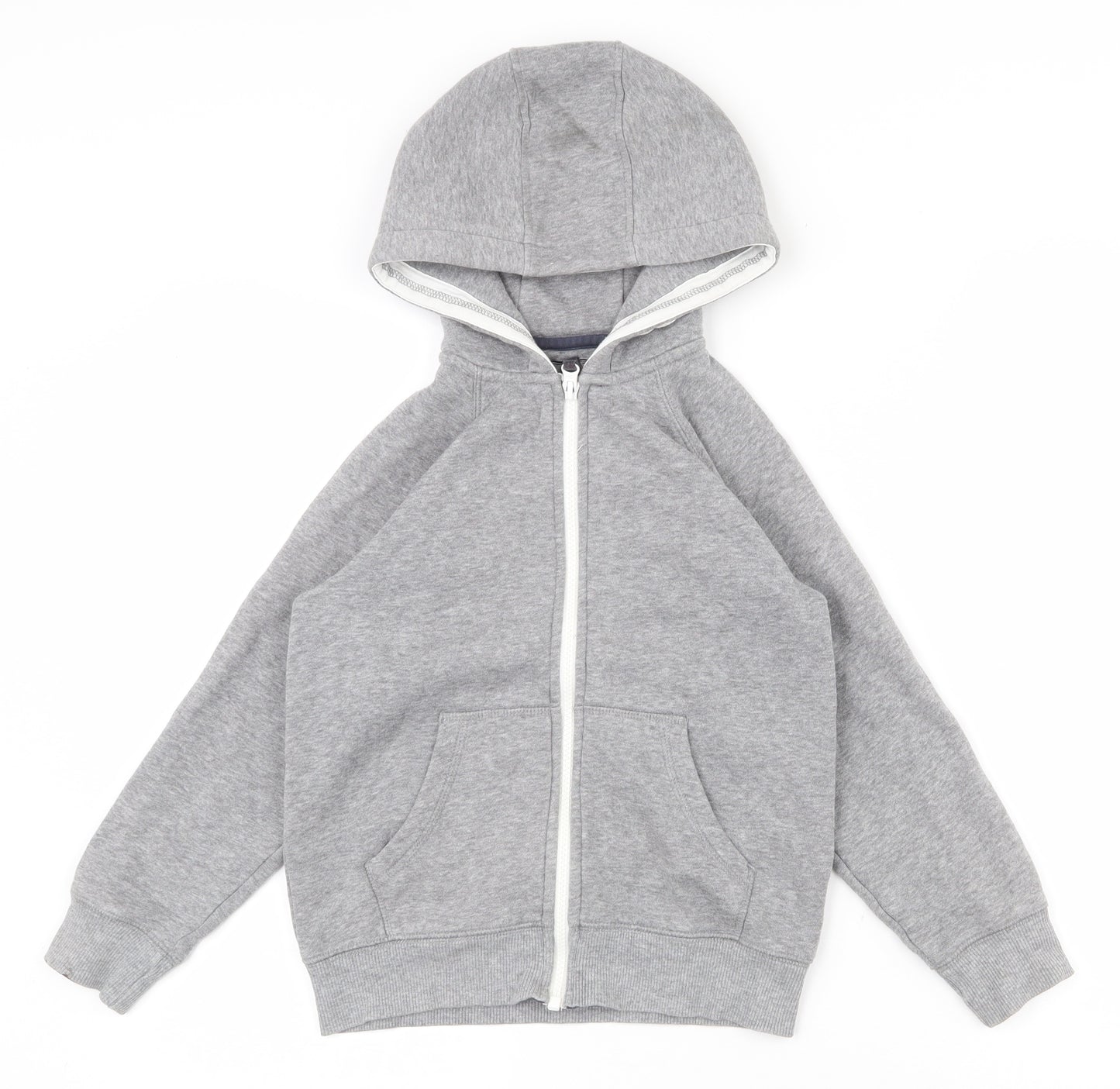 Matalan Boys Grey  Cotton Full Zip Hoodie Size 6-7 Years  Zip