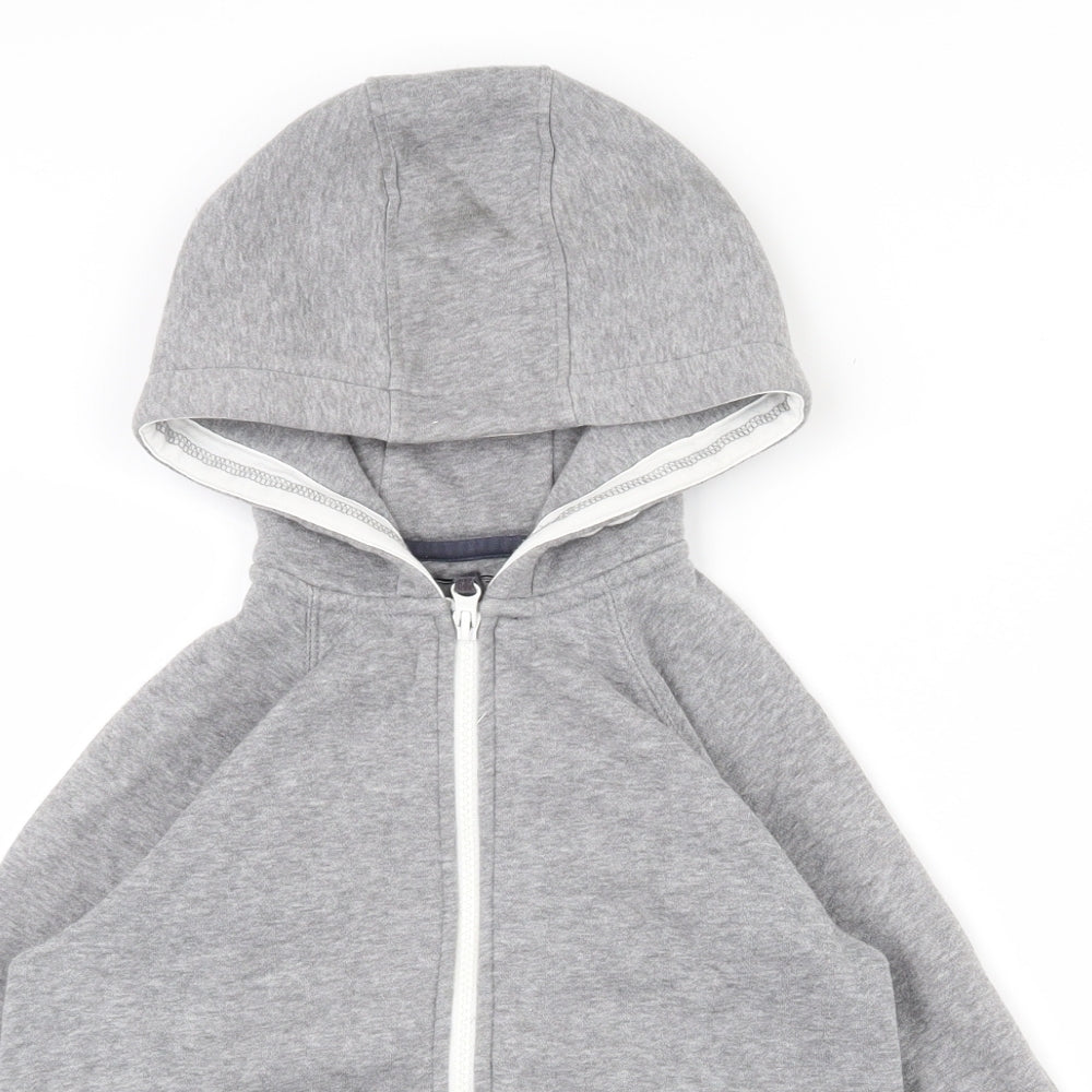 Matalan Boys Grey  Cotton Full Zip Hoodie Size 6-7 Years  Zip