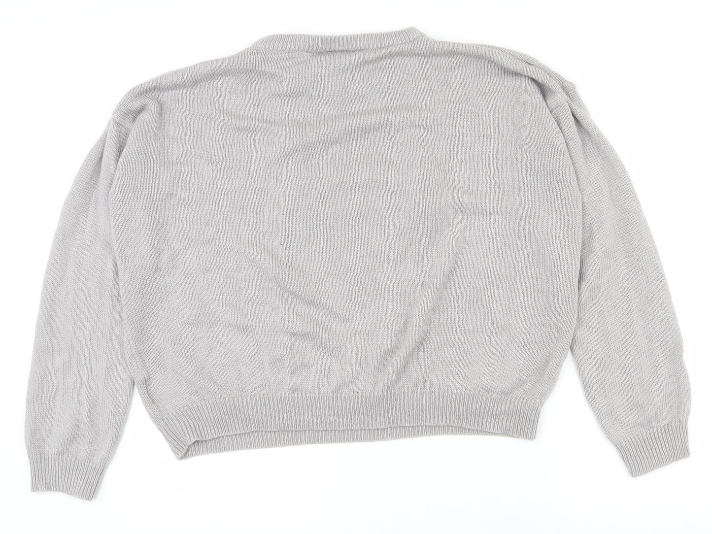 Brave Soul Womens Grey Round Neck  Acrylic Pullover Jumper Size 16   - Christmas jumper