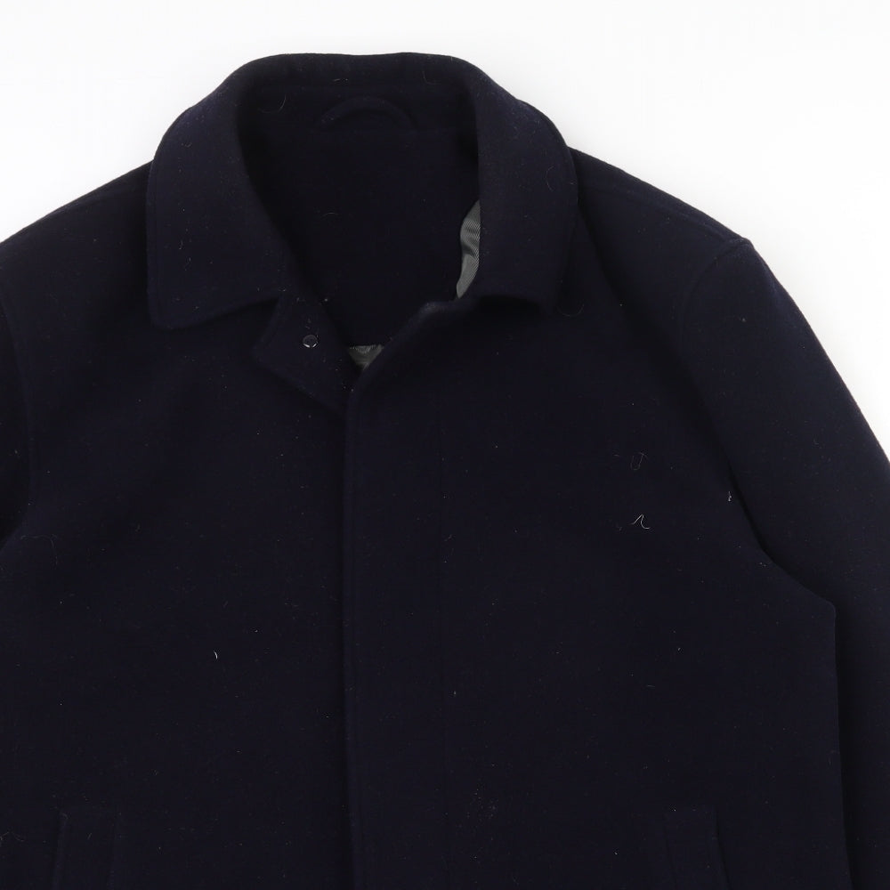 Carabou Mens Blue   Pea Coat Coat Size M  Button - Inner pockets