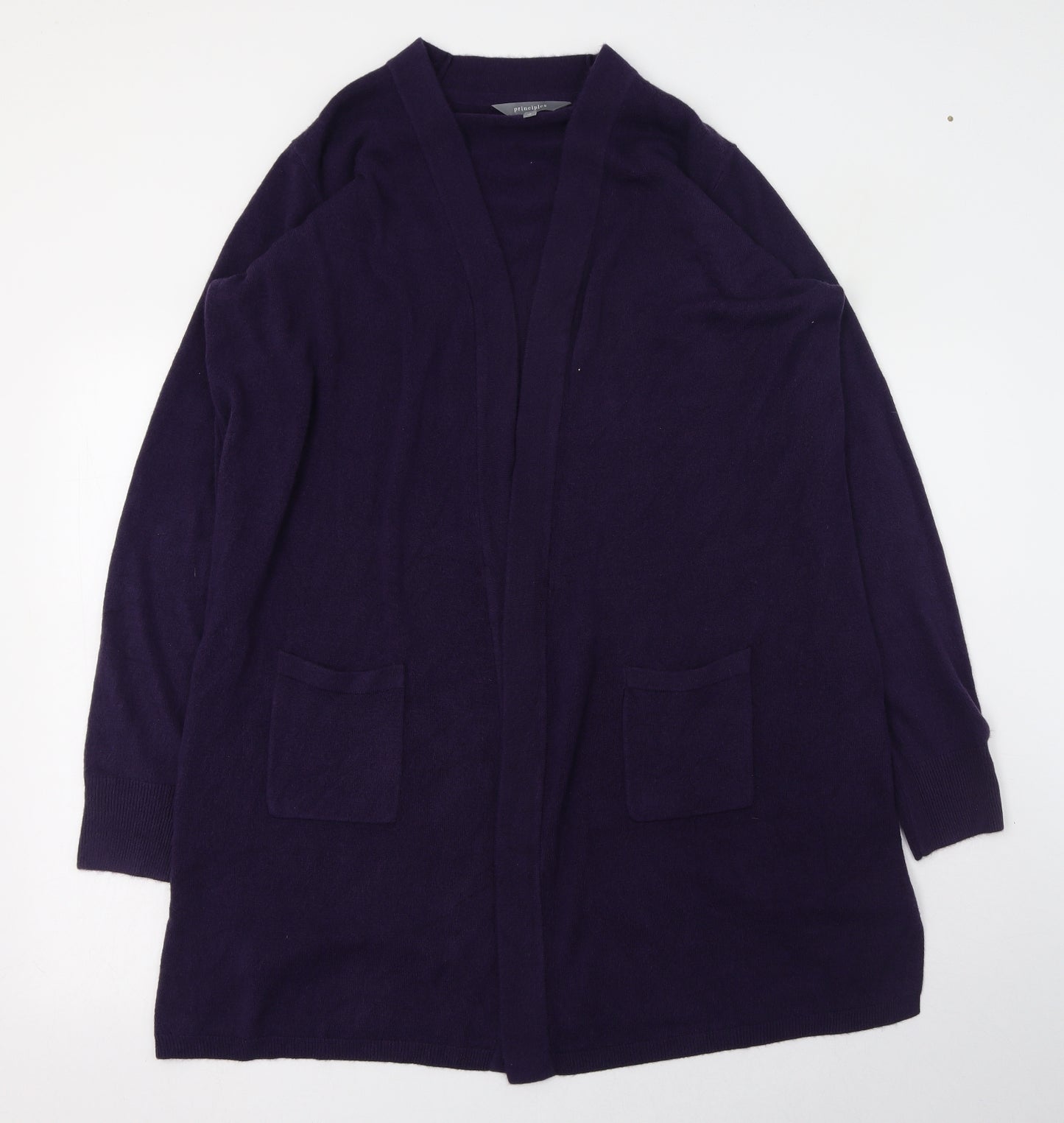 Debenhams Womens Purple Round Neck  Acrylic Cardigan Jumper Size 18