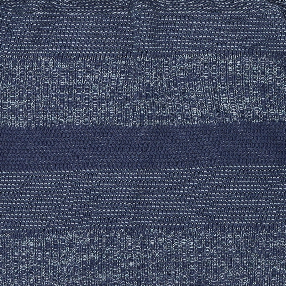 Fat Face Womens Blue Square Neck  Cotton Pullover Jumper Size 12