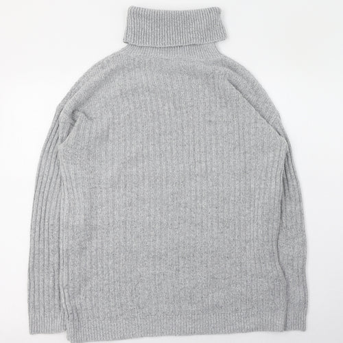 Primark Womens Grey Roll Neck  Polyester Pullover Jumper Size 6