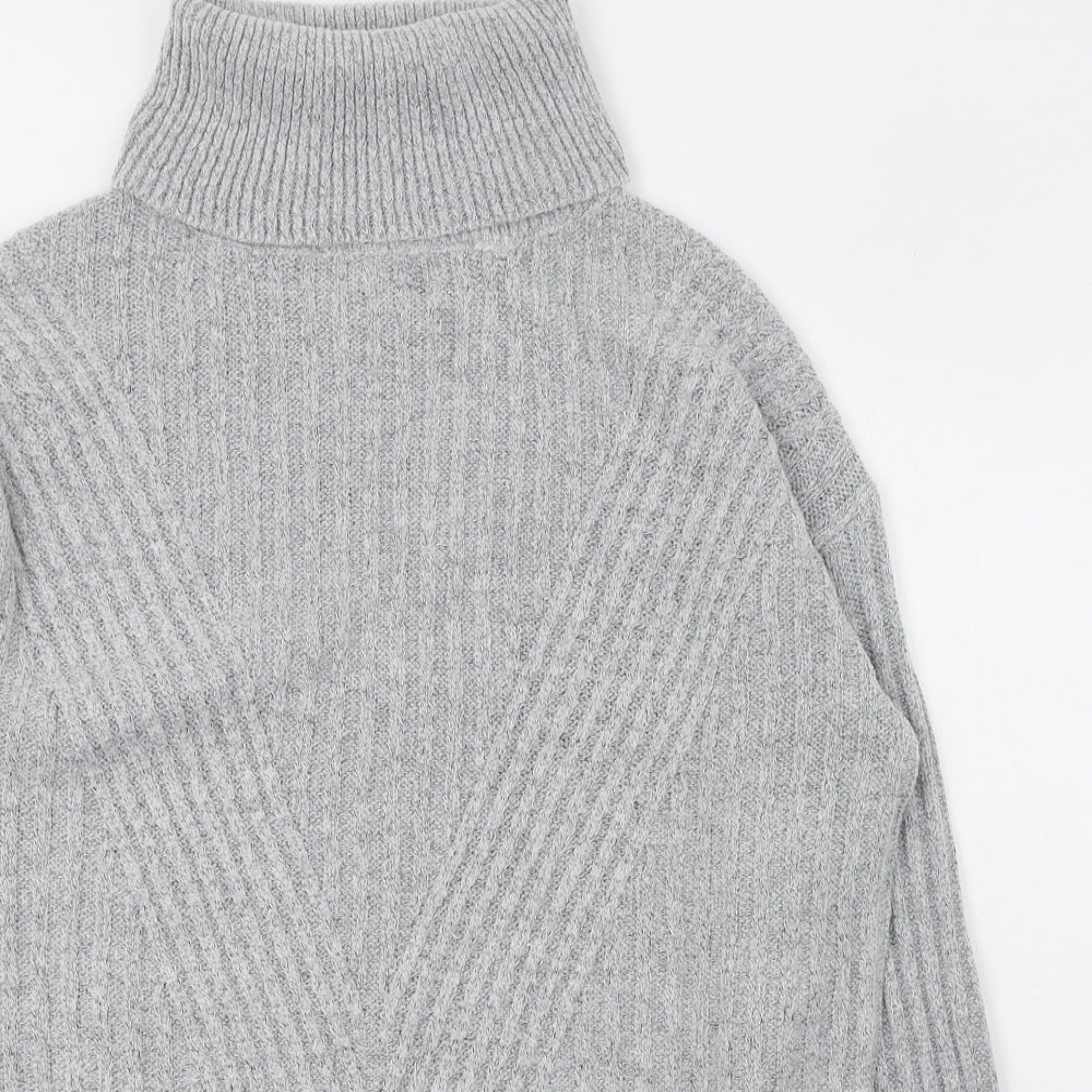 Primark Womens Grey Roll Neck  Polyester Pullover Jumper Size 6