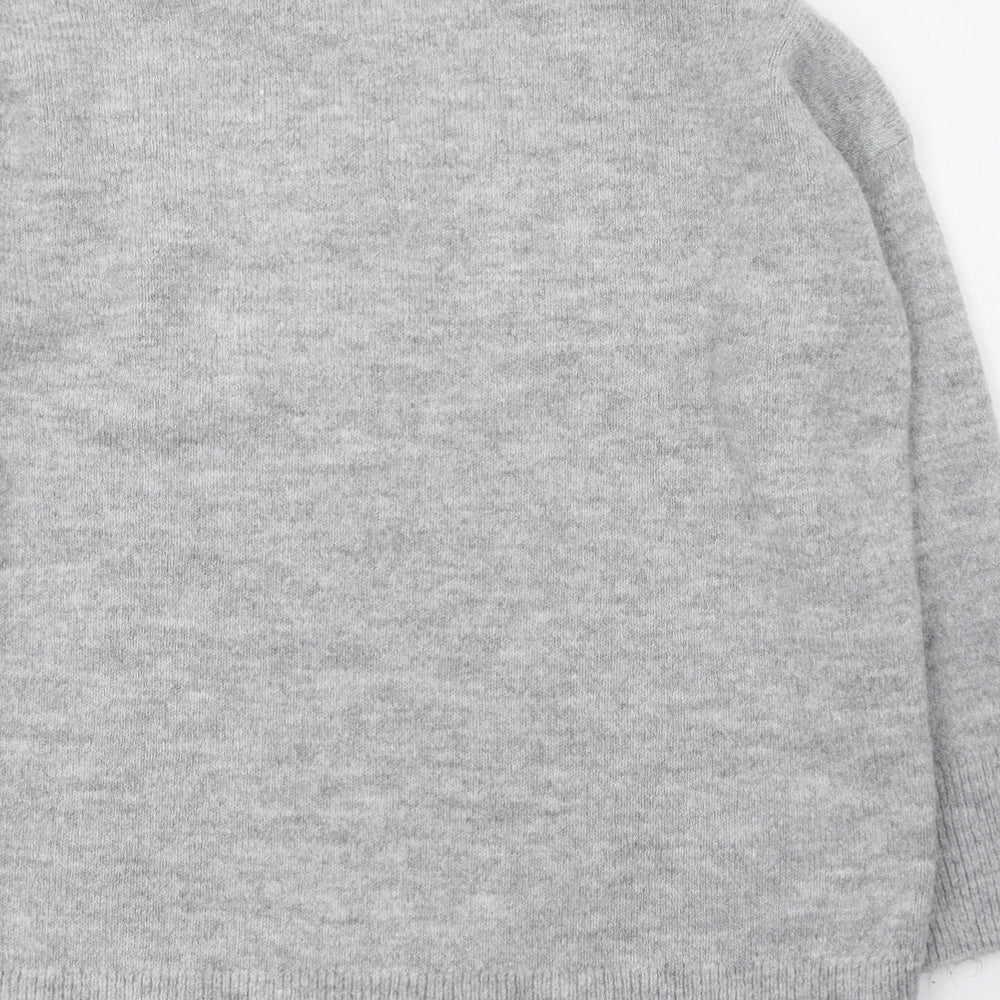 F&F Womens Grey Mock Neck  Acrylic Pullover Jumper Size 8