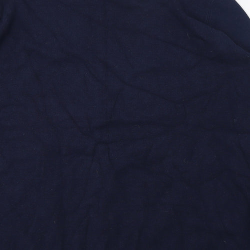 Marks and Spencer Womens Blue Mock Neck  Viscose Pullover Jumper Size 14