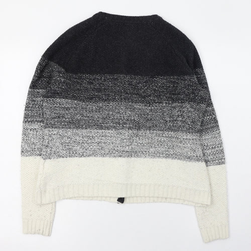 John Lewis Womens Black Round Neck  Viscose Cardigan Jumper Size 14